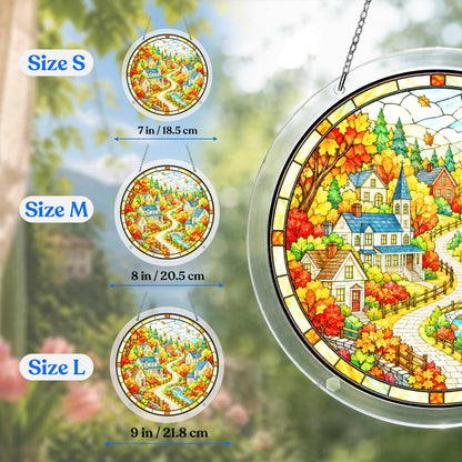 Acrylic Jigsaw Puzzle Acrylic Jigsaw Puzzle Suncatcher - Autumn Village