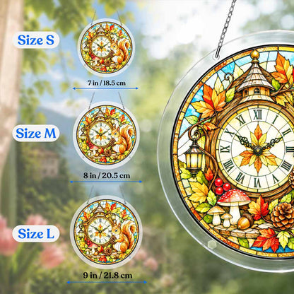 Acrylic Jigsaw Puzzle Acrylic Jigsaw Puzzle Suncatcher - Autumn Clock