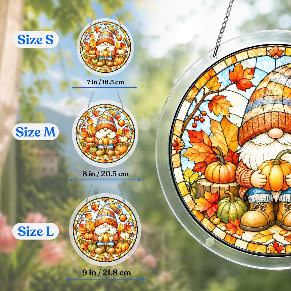 Acrylic Jigsaw Puzzle Acrylic Jigsaw Puzzle Suncatcher - Pumpkin Gnome