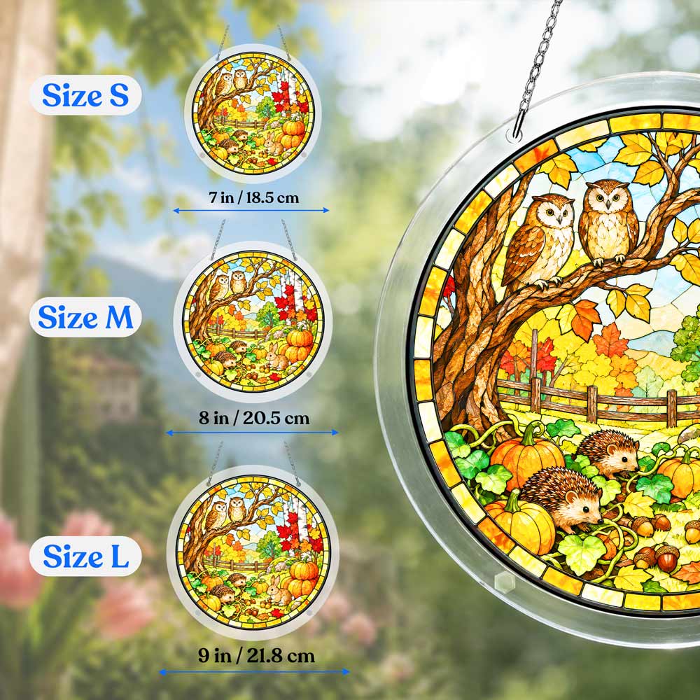 Acrylic Jigsaw Puzzle Acrylic Jigsaw Puzzle Suncatcher - Autumn Owls