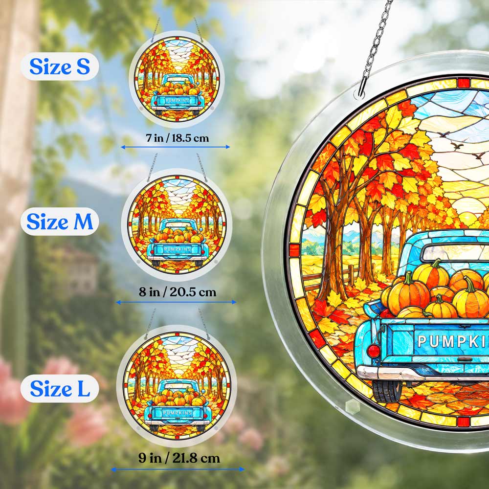 Acrylic Jigsaw Puzzle Acrylic Jigsaw Puzzle Suncatcher - Pumpkin Truck
