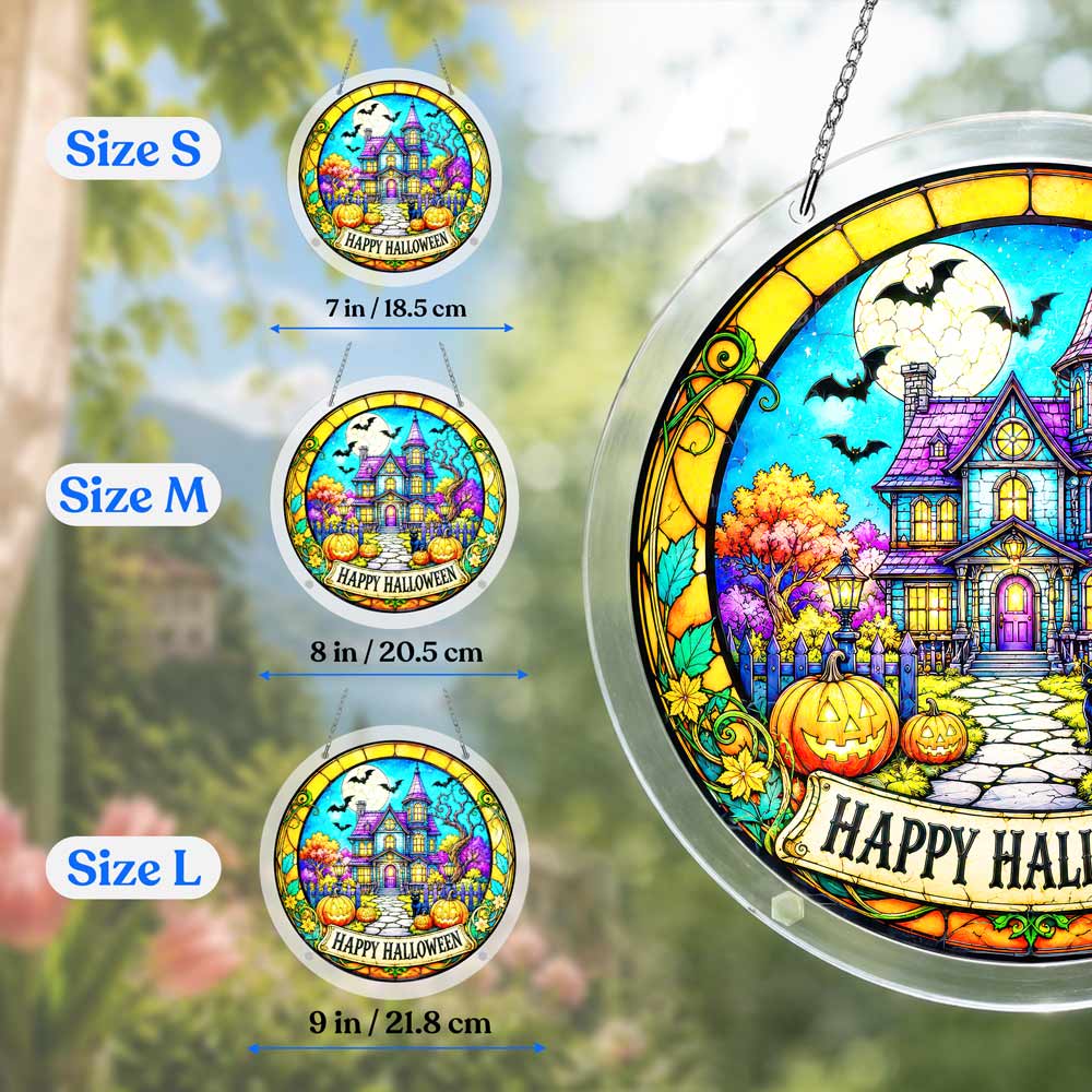 Acrylic Jigsaw Puzzle Acrylic Jigsaw Puzzle Suncatcher - Pumpkin Manor