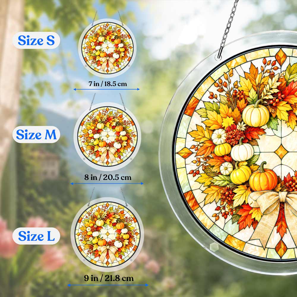 Acrylic Jigsaw Puzzle Acrylic Jigsaw Puzzle Suncatcher - Pumpkin Wreath