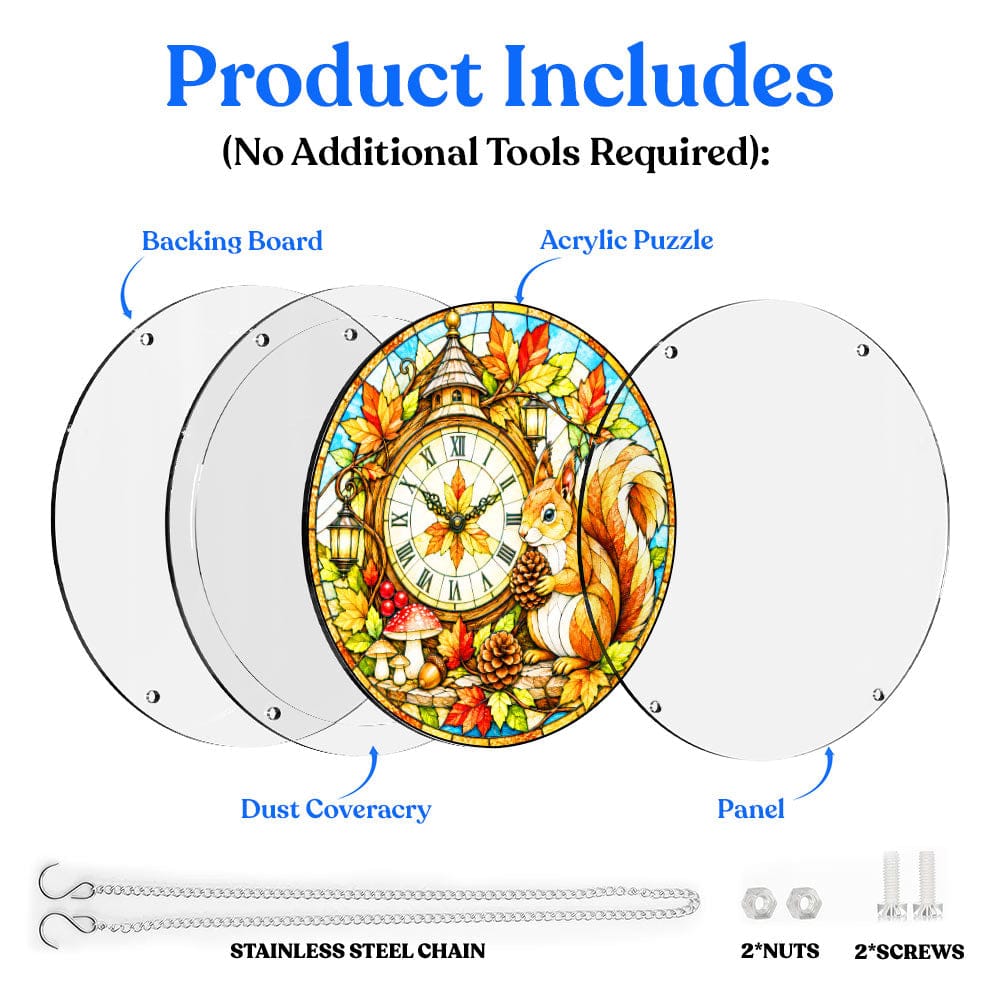 Acrylic Jigsaw Puzzle Acrylic Jigsaw Puzzle Suncatcher - Autumn Clock
