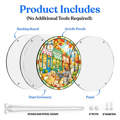 Acrylic Jigsaw Puzzle Acrylic Jigsaw Puzzle Suncatcher - Autumn Café