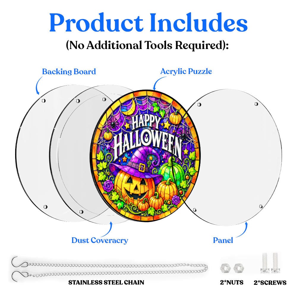 Acrylic Jigsaw Puzzle Acrylic Jigsaw Puzzle Suncatcher - Happy Halloween