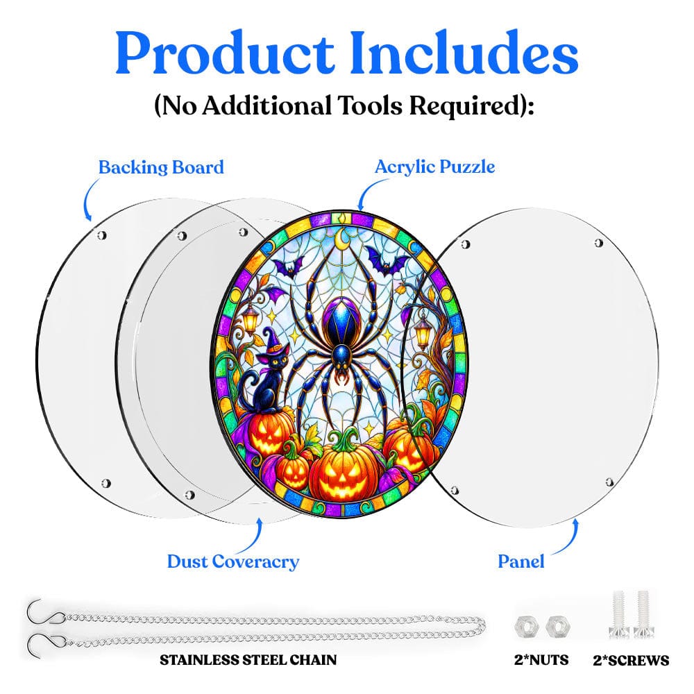 Acrylic Jigsaw Puzzle Acrylic Jigsaw Puzzle Suncatcher - Spooky Spider
