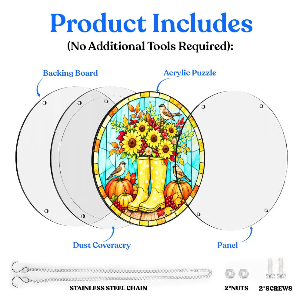 Acrylic Jigsaw Puzzle Acrylic Jigsaw Puzzle Suncatcher - Sunflower Boots