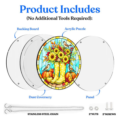 Acrylic Jigsaw Puzzle Acrylic Jigsaw Puzzle Suncatcher - Sunflower Boots