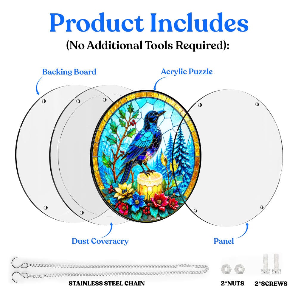 Acrylic Jigsaw Puzzle Acrylic Jigsaw Puzzle Suncatcher - Midnight Raven
