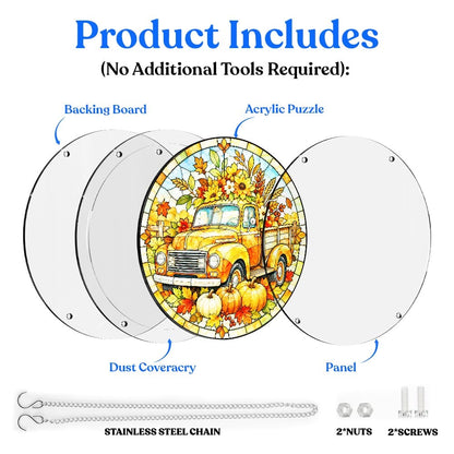 Acrylic Jigsaw Puzzle Acrylic Jigsaw Puzzle Suncatcher - Harvest Truck