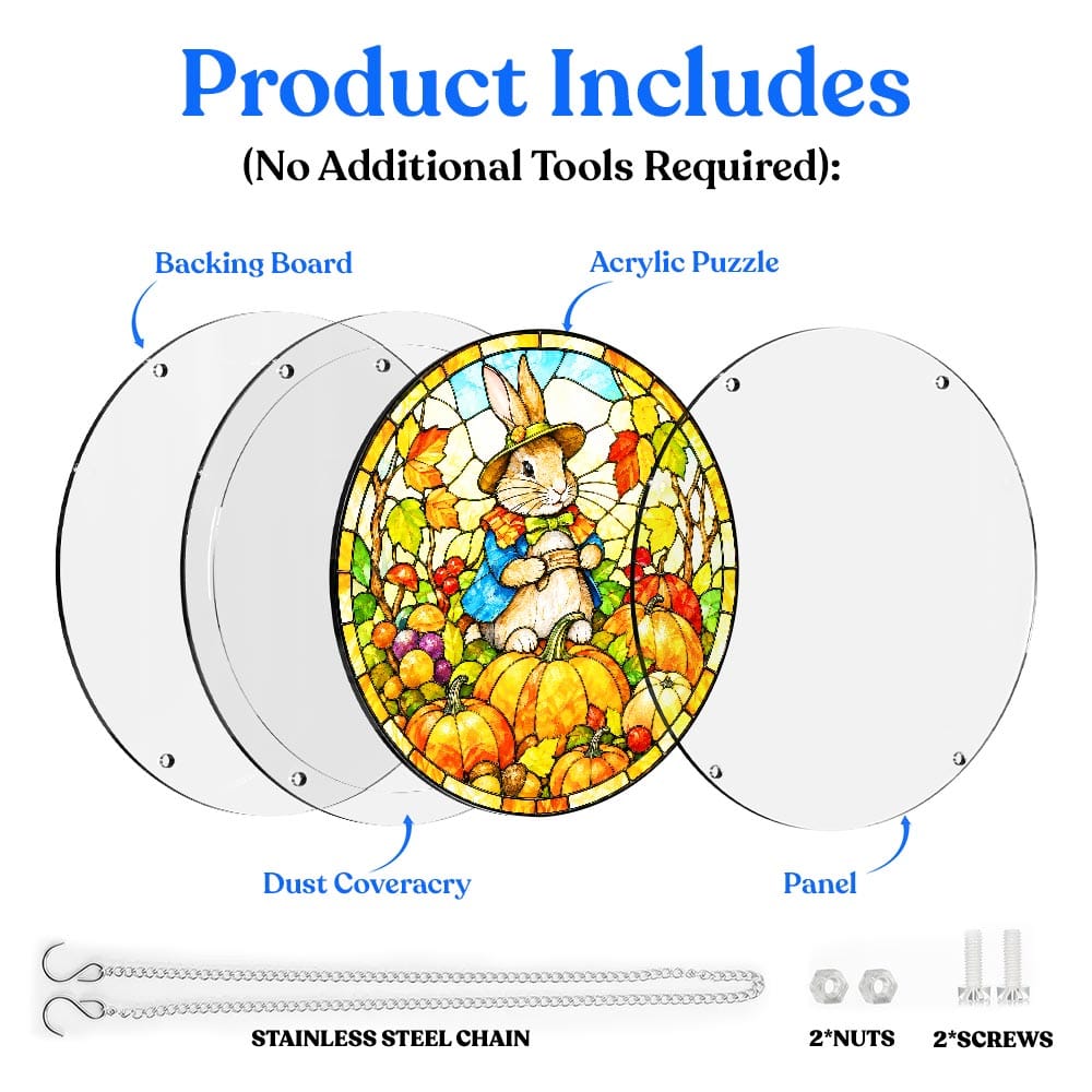 Acrylic Jigsaw Puzzle Acrylic Jigsaw Puzzle Suncatcher - Harvest Bunny