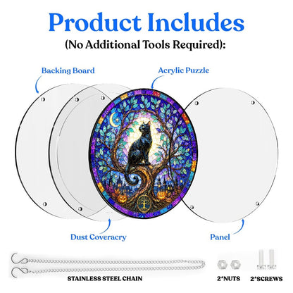 Acrylic Jigsaw Puzzle Acrylic Jigsaw Puzzle Suncatcher - Mystic Cat