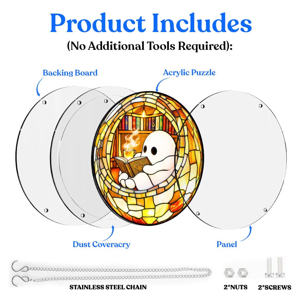 Acrylic Jigsaw Puzzle Acrylic Jigsaw Puzzle Suncatcher - Reading Ghost