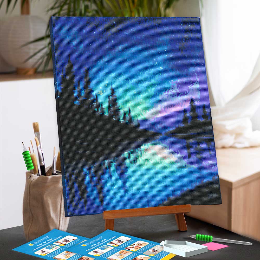 Diamond Painting Kits 15.7" x 19.6" (40 x 50cm) Alaskan Night Sky - Diamond Painting Kit