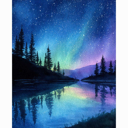 Diamond Painting Kits 15.7" x 19.6" (40 x 50cm) Alaskan Night Sky - Diamond Painting Kit