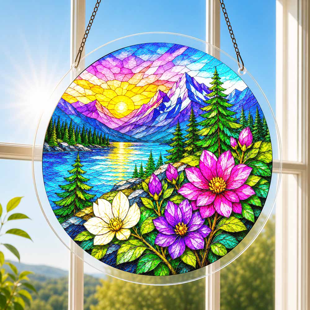 Acrylic Jigsaw Puzzle Acrylic Jigsaw Puzzle Suncatcher - Alpine Sunrise