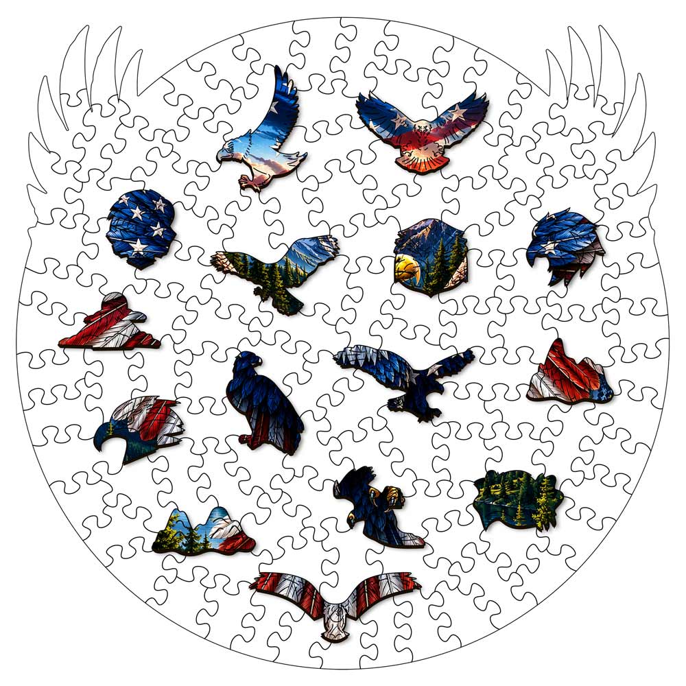 Animal Jigsaw Puzzle > Wooden Jigsaw Puzzle > Jigsaw Puzzle Liberty Eagle - Wooden Jigsaw Puzzle