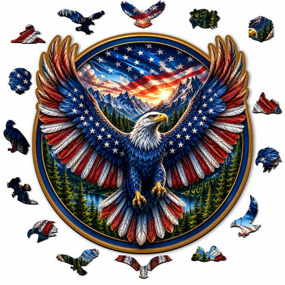 Animal Jigsaw Puzzle > Wooden Jigsaw Puzzle > Jigsaw Puzzle A5/Small Liberty Eagle - Wooden Jigsaw Puzzle