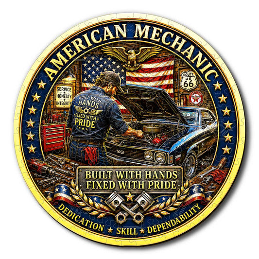 Animal Jigsaw Puzzle > Wooden Jigsaw Puzzle > Jigsaw Puzzle A5/Small American Mechanic - Wooden Jigsaw Puzzle