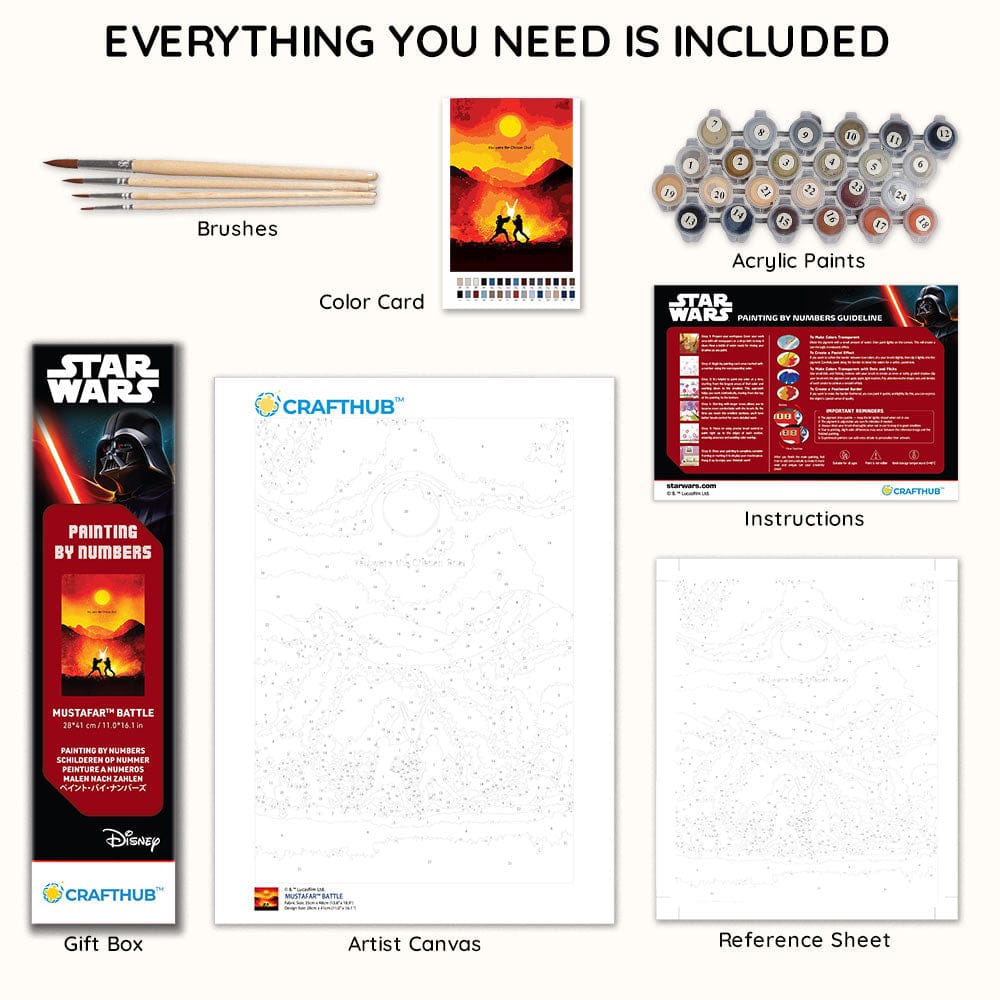 Painting By Numbers Kits 11" x 16.1" (28x41cm) Mustafar™ Battle - Paint By Numbers Kit