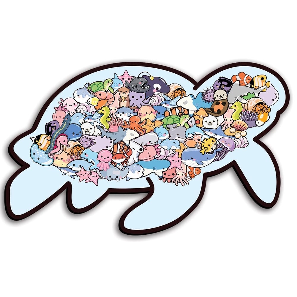Animal Jigsaw Puzzle > Wooden Jigsaw Puzzle > Jigsaw Puzzle A3/Big With Frame Sea Life - Wooden Jigsaw Puzzle