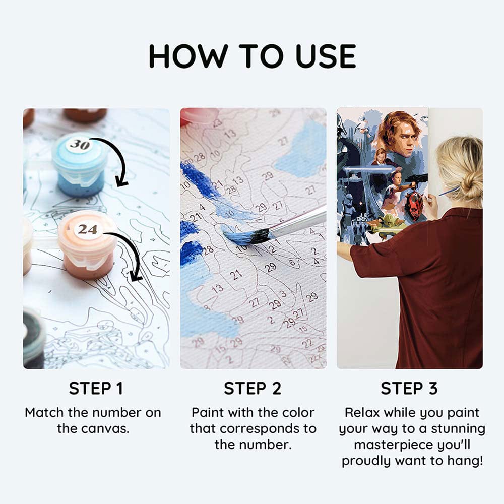 Painting By Numbers Kits 20.9" x 13.8" (53x35cm) Star Wars™ - Paint By Numbers Kit