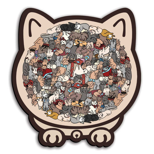 Wooden Jigsaw Puzzles A3/Big With Frame Cat Shaped - Jigsaw Puzzle