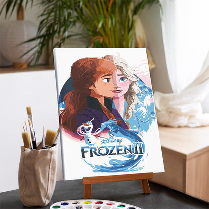 Painting By Numbers Kits 13.8" x 20.5" (35x52cm) Elsa and Anna - Paint By Numbers Kit