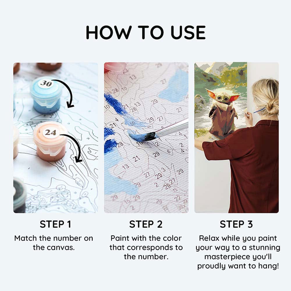 Painting By Numbers Kits 13" x 18.9" (33x48cm) Grogu™ - Paint By Numbers Kit