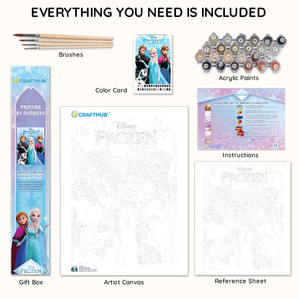 Painting By Numbers Kits 14.2" x 19.7" (36x50cm) Frozen Friends - Paint By Numbers Kit