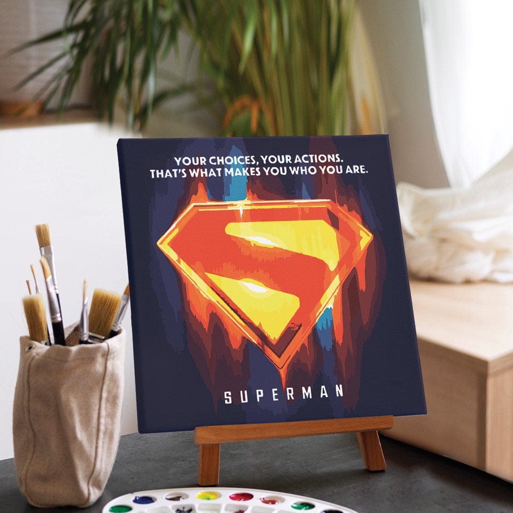 Painting By Numbers Kits 9.8" x 9.8" (25x25cm) Superman Logo - Paint By Numbers Kit