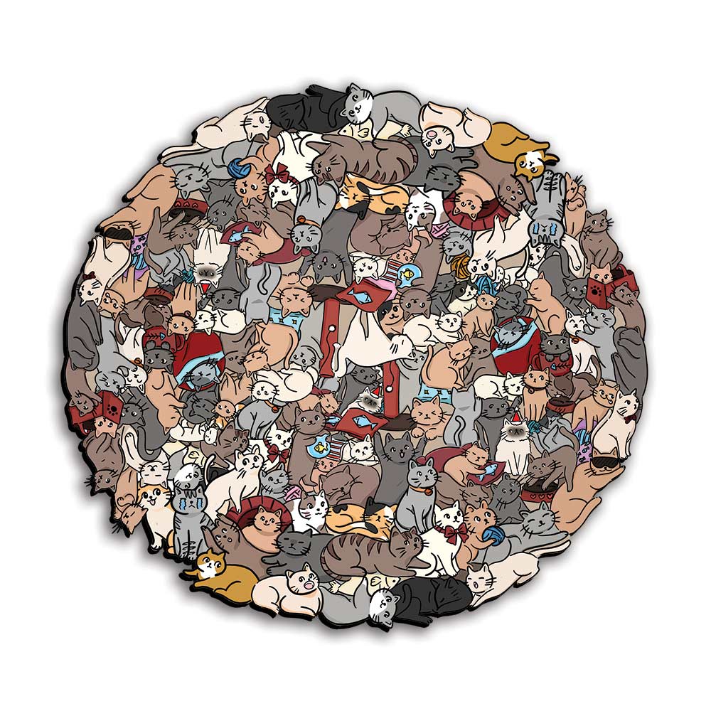 Wooden Jigsaw Puzzles A3/Big Without Frame Cat Shaped - Jigsaw Puzzle