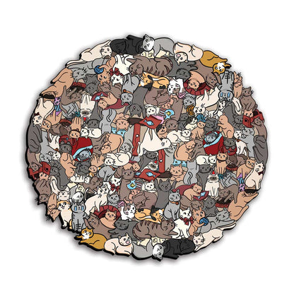 Wooden Jigsaw Puzzles A3/Big Without Frame Cat Shaped - Jigsaw Puzzle