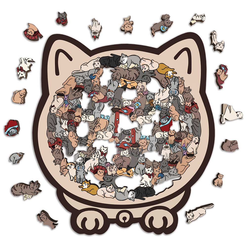 Wooden Jigsaw Puzzles Cat Shaped - Jigsaw Puzzle
