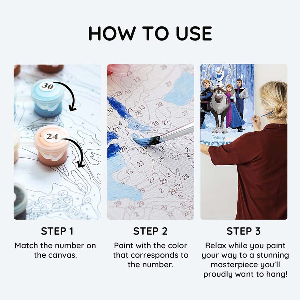 Painting By Numbers Kits 14.6" x 19.7" (37x50cm) Frozen Journey - Paint By Numbers Kit