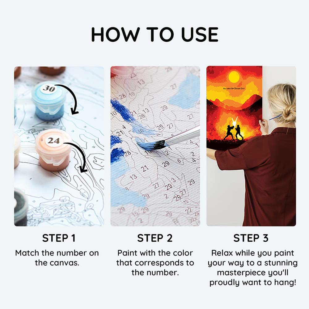 Painting By Numbers Kits 11" x 16.1" (28x41cm) Mustafar™ Battle - Paint By Numbers Kit