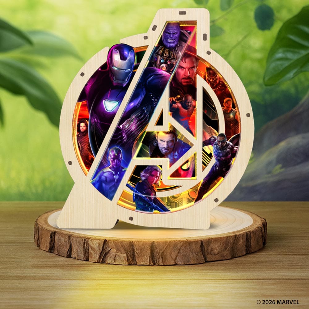 3D DIY Wooden Puzzle Night Lamps Avengers: Logo Avengers: Logo - 3D DIY Wooden Puzzle Night Lamp