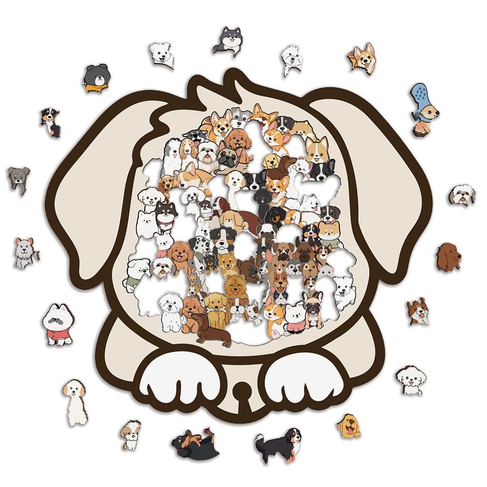 Animal Jigsaw Puzzle > Wooden Jigsaw Puzzle > Jigsaw Puzzle Dog Shaped - Wooden Jigsaw Puzzle