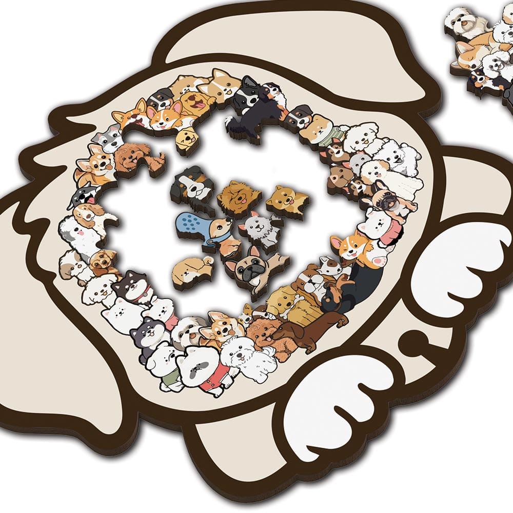 Animal Jigsaw Puzzle > Wooden Jigsaw Puzzle > Jigsaw Puzzle Dog Shaped - Wooden Jigsaw Puzzle