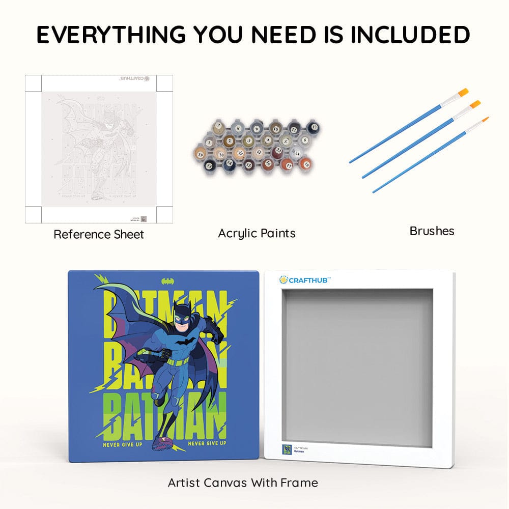 Painting By Numbers Kits 9.8" x 9.8" (25x25cm) Batman - Paint By Numbers Kit