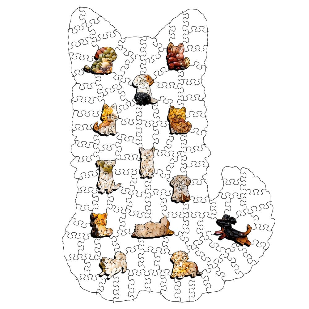 Wooden Jigsaw Puzzles Grainy Corgi - Jigsaw Puzzle