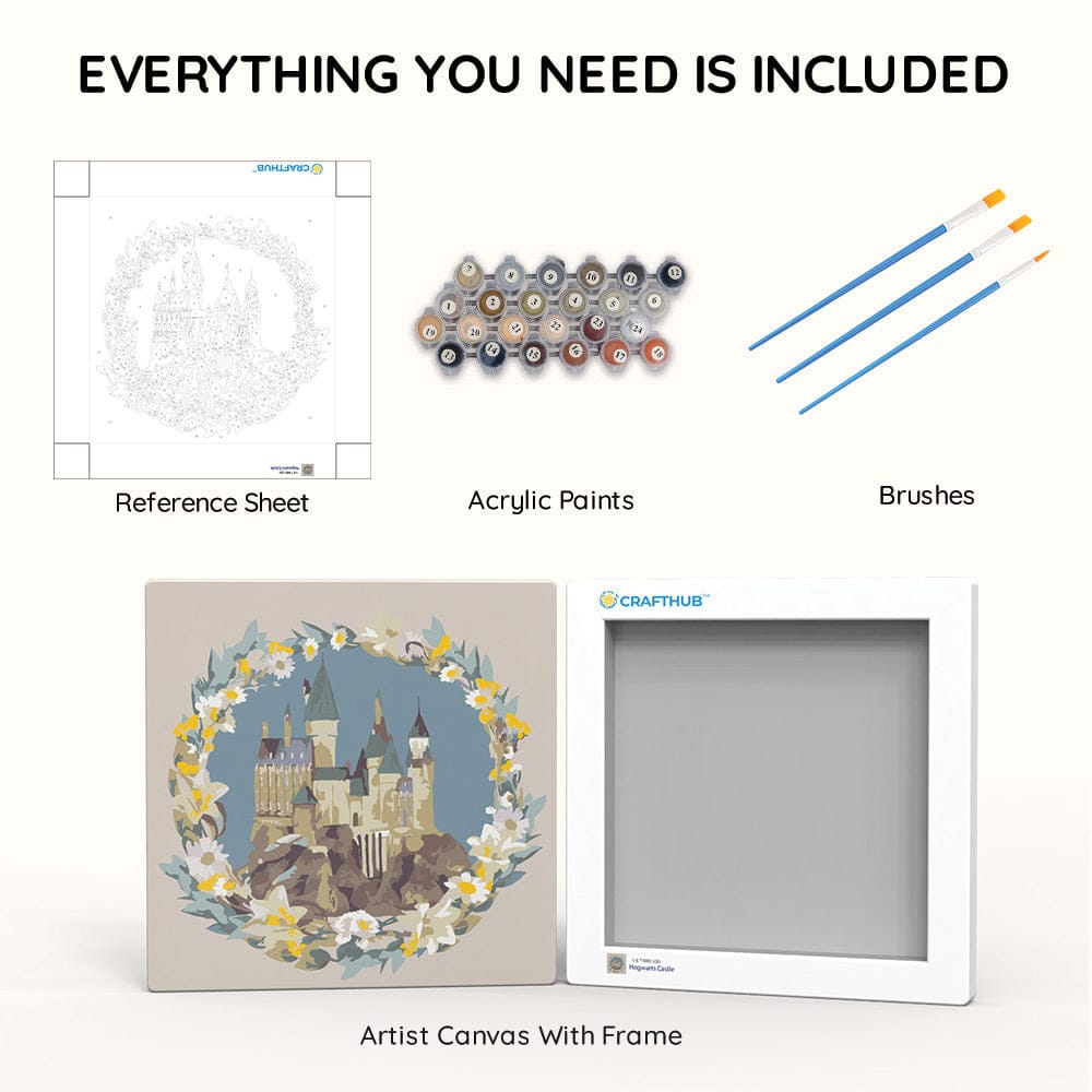 Painting By Numbers Kits 9.8" x 9.8" (25x25cm) Hogwarts Castle - Paint By Numbers Kit