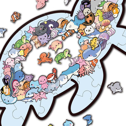 Animal Jigsaw Puzzle > Wooden Jigsaw Puzzle > Jigsaw Puzzle Sea Life - Wooden Jigsaw Puzzle