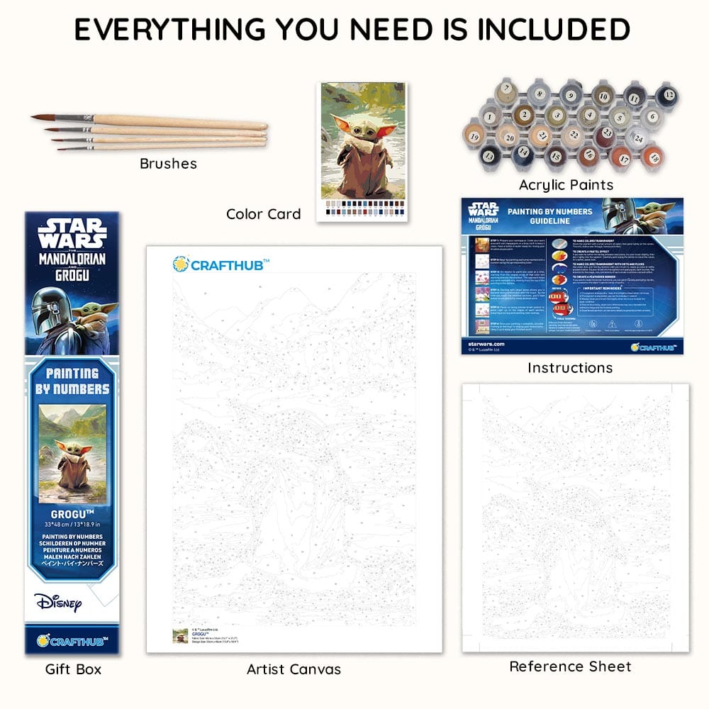 Painting By Numbers Kits 13" x 18.9" (33x48cm) Grogu™ - Paint By Numbers Kit