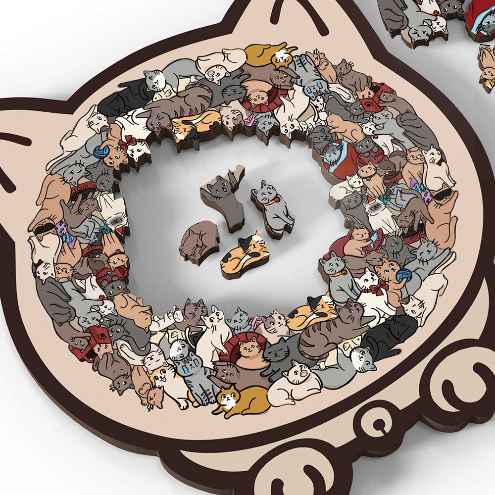 Wooden Jigsaw Puzzles Cat Shaped - Jigsaw Puzzle