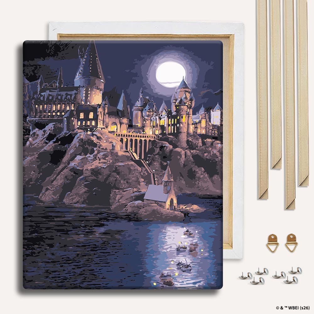 Painting By Numbers Kits With DIY Wood Frame Boats To Hogwarts - Paint By Numbers Kit