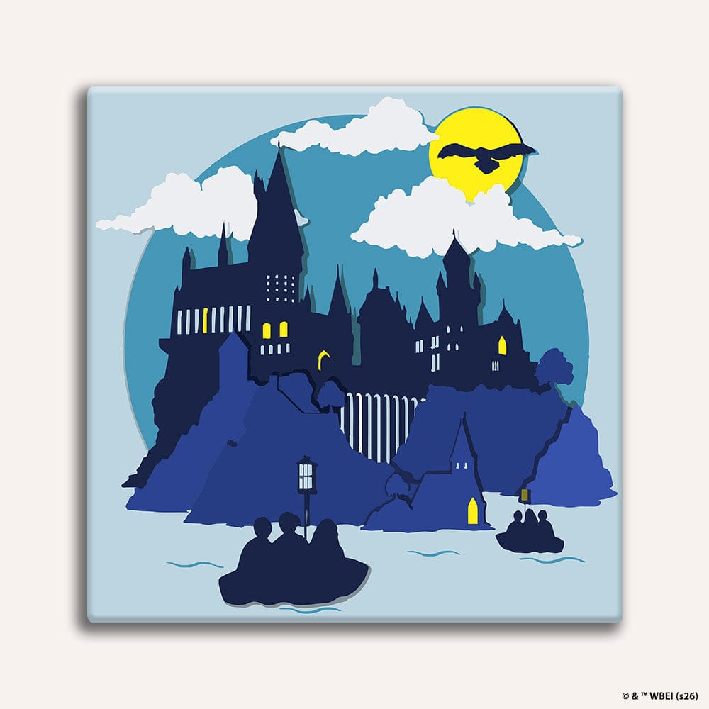 Painting By Numbers Kits 9.8" x 9.8" (25x25cm) Boats To Hogwarts - Framed Paint By Numbers Kit