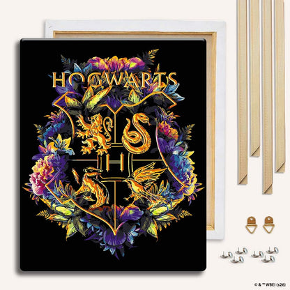 Painting By Numbers Kits With DIY Wood Frame Hogwarts Crest - Paint By Numbers Kit