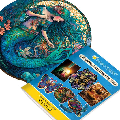 Wooden Jigsaw Puzzles A2 + Wooden Gift Box & Mounting Kit - Save $10 Today Mermaid - Jigsaw Puzzle